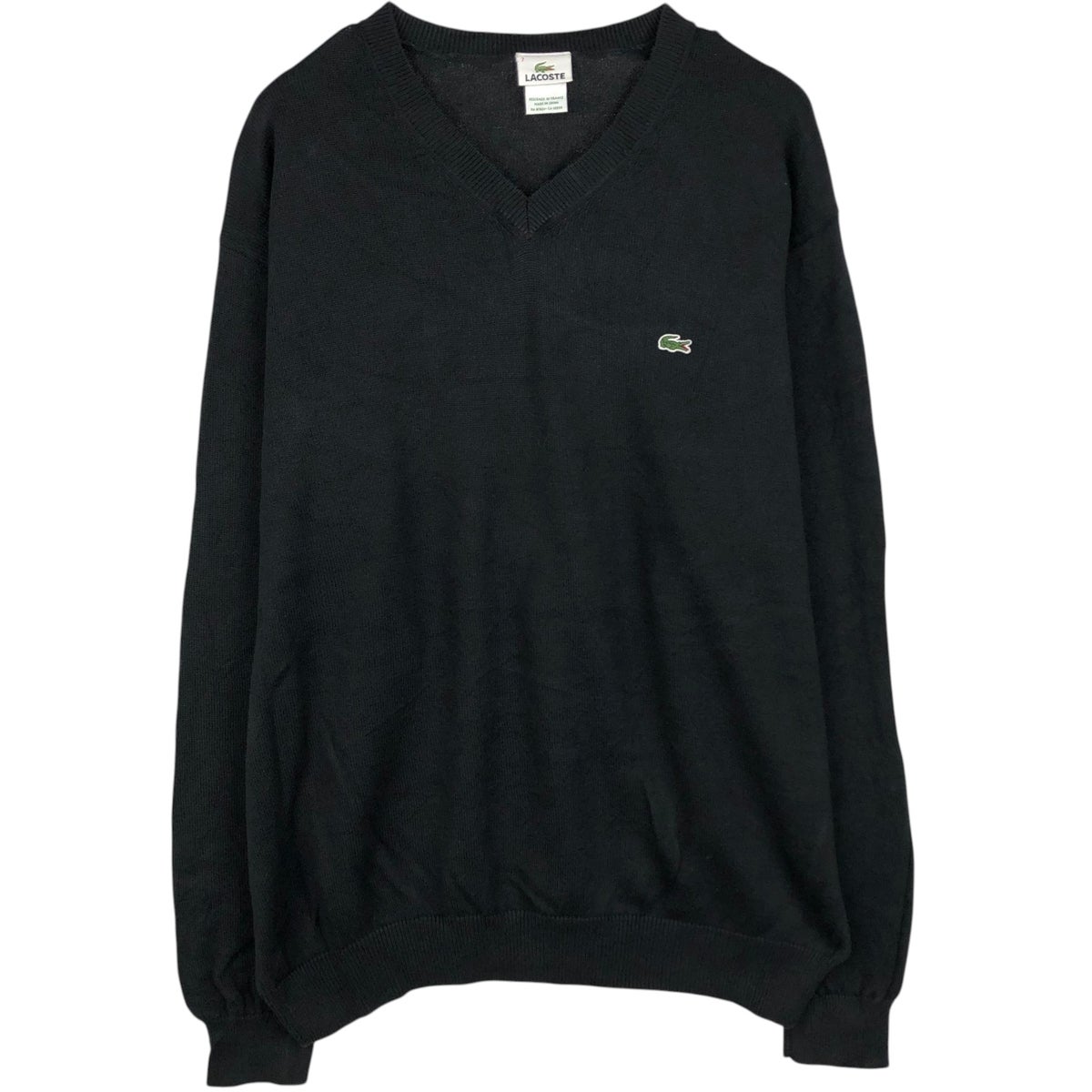 古着 ビッグサイズ ラコステ LACOSTE Vネック コットンニットセーター 9 メンズXXXL相当/eaa618826 古着 ビッグサイズ ラコステ LACOSTE Vネック コットンニットセーター