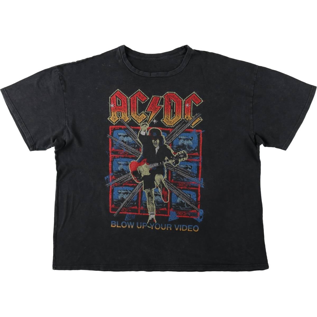 古着 AC/DC エーシーディーシー ファイヤーパターン バンドTシャツ