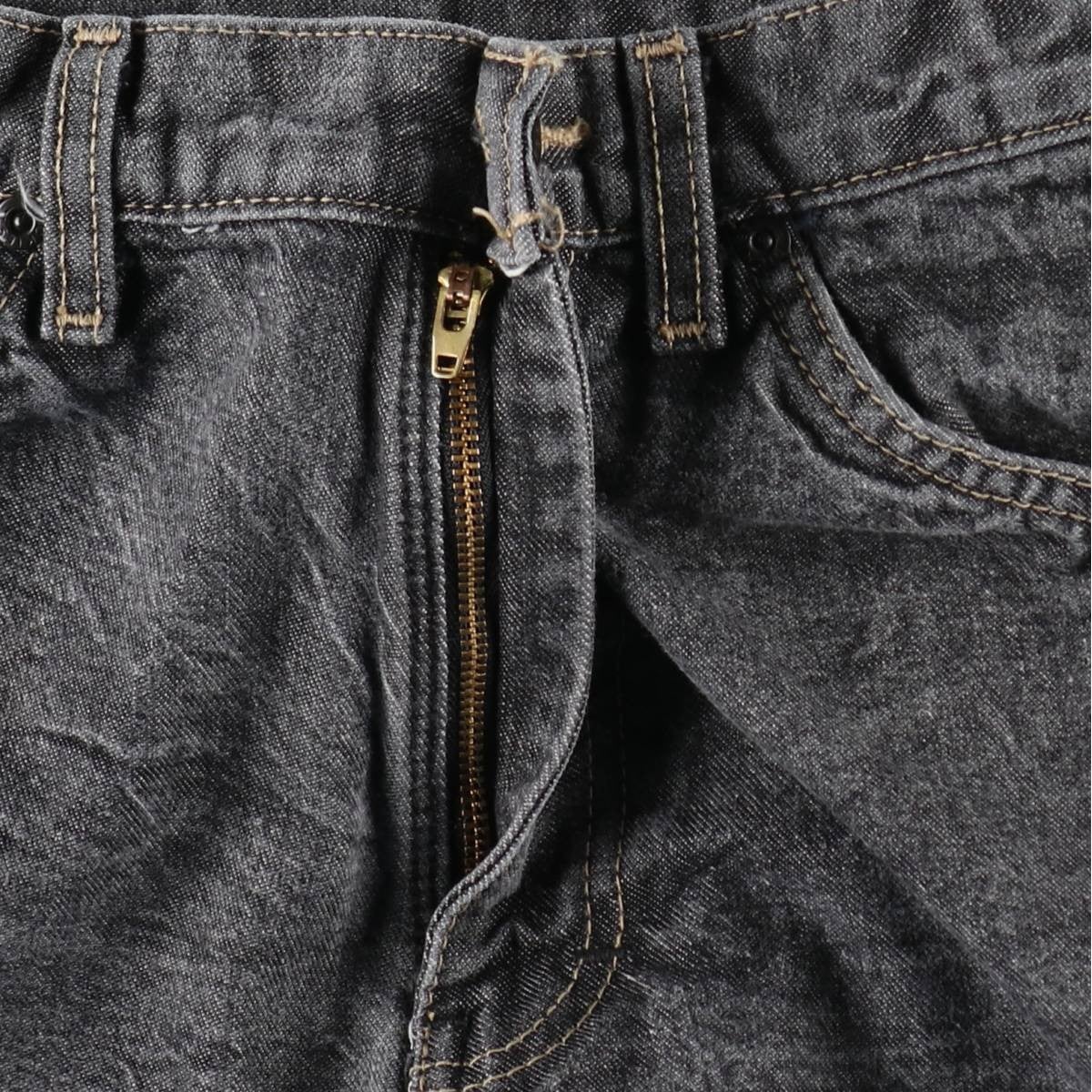 古着 ディッキーズ Dickies ロゴパッチ ブラックデニムショーツ ハーフ
