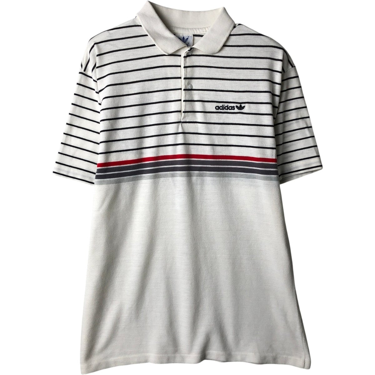 古着 80～90年代 アディダス adidas 長袖 ラガーシャツ メンズM相当