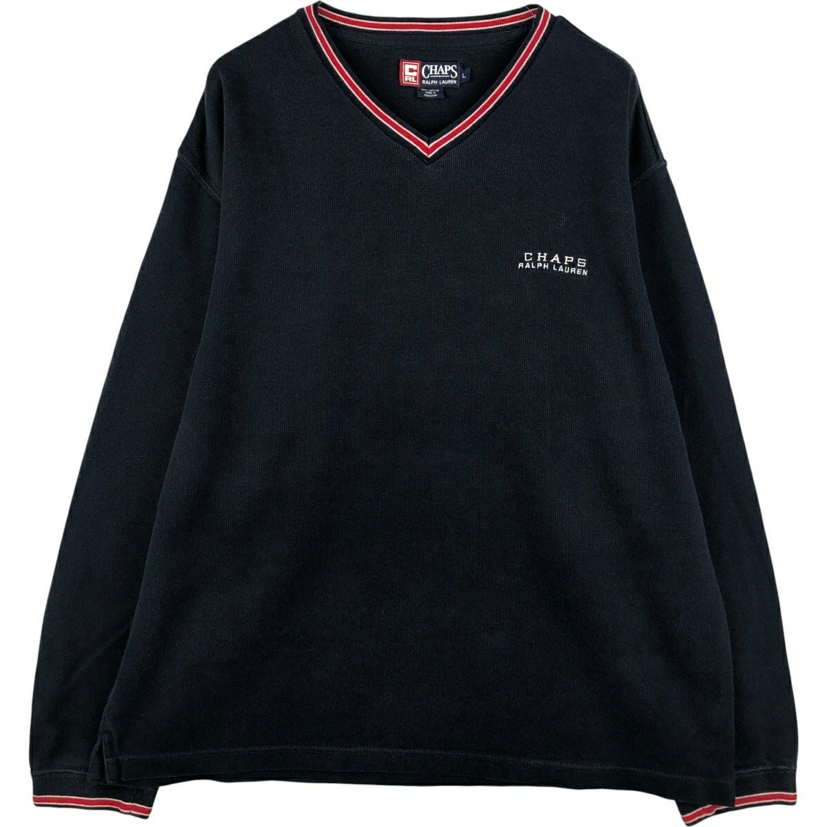 古着 ラルフローレン Ralph Lauren CHAPS チャップス Vネック コットン