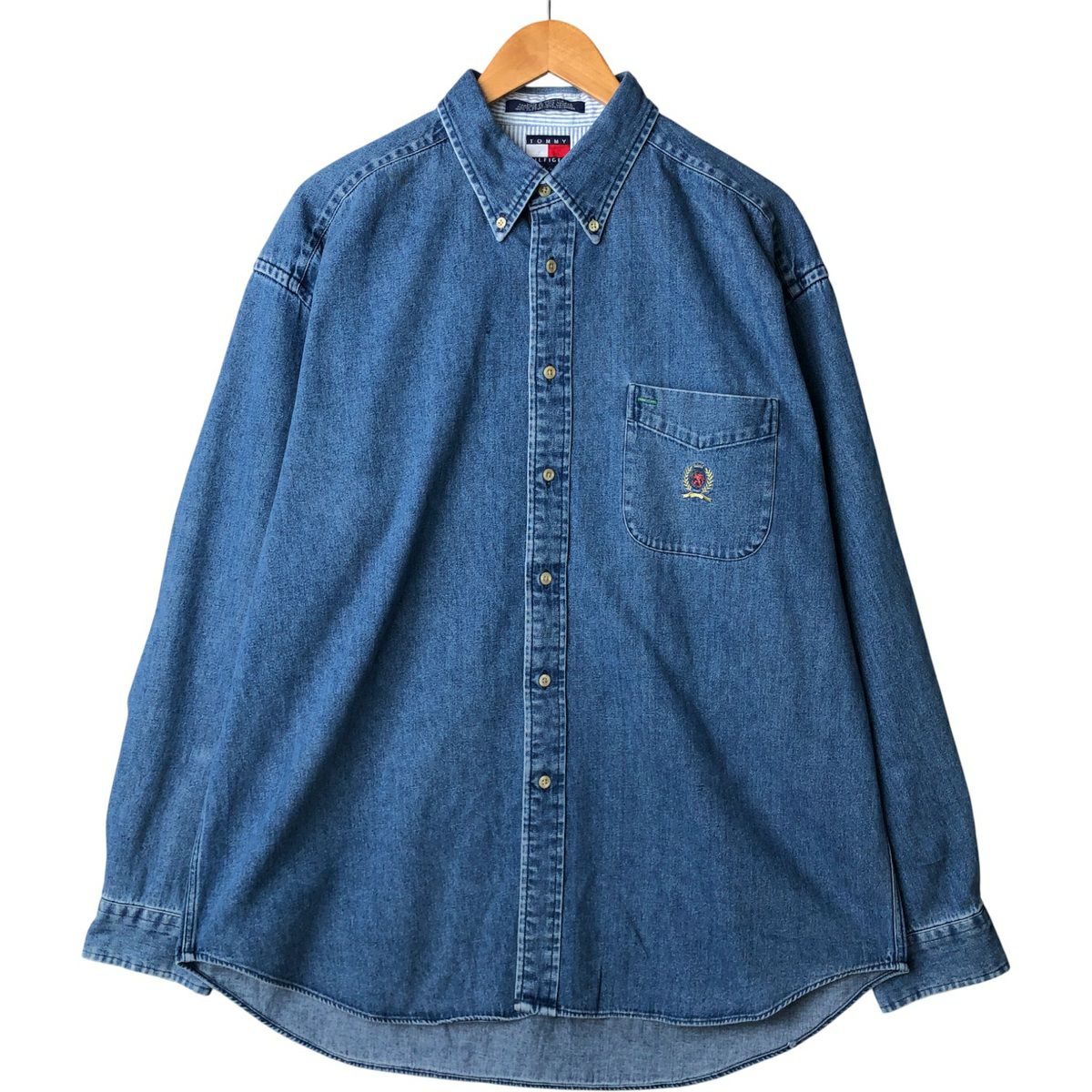 古着 90年代 トミーヒルフィガー TOMMY HILFIGER 長袖 ボタンダウン