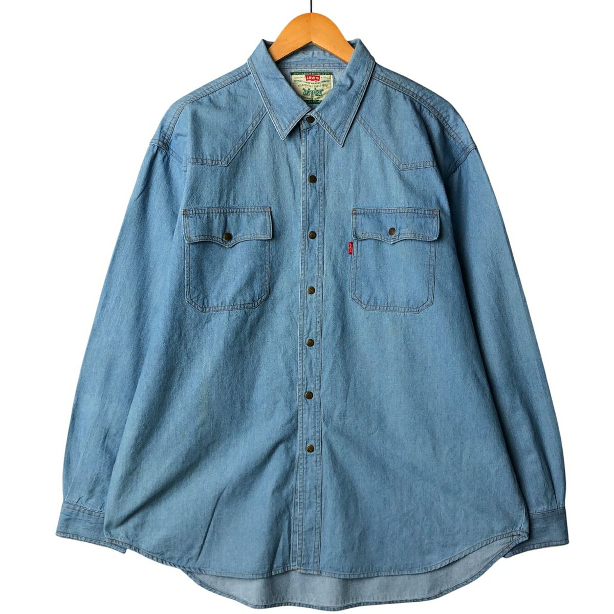 古着 リーバイス Levis 長袖 デニムシャツ USA製 メンズXL相当