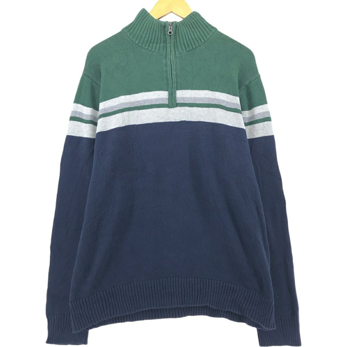 古着 エディーバウアー Eddie Bauer ヘンリーネック コットンニット