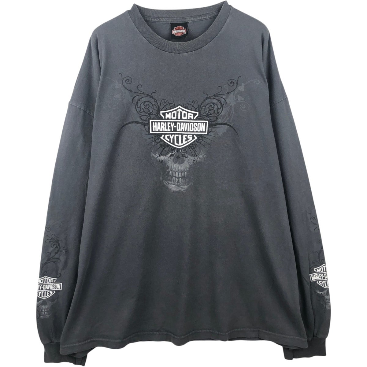 古着 ハーレーダビッドソン Harley-Davidson ドクロ柄 スカル柄 ロング