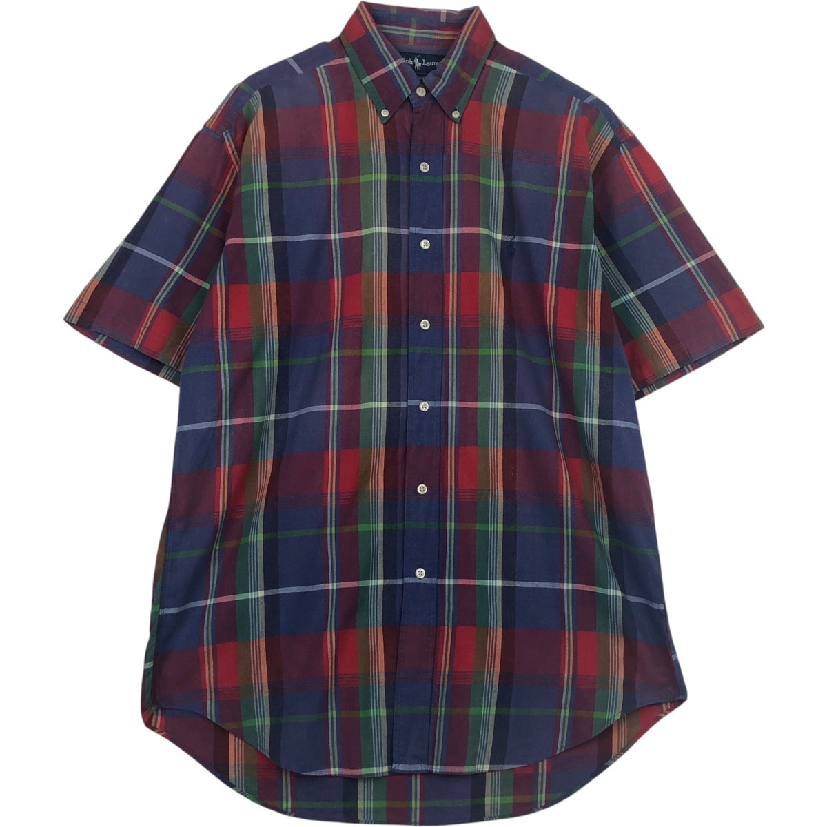 美品✨ラルフローレン　タータンチェックシャツ　ヴィンテージ　ボタンダウン 古着 ラルフローレン Ralph Lauren BLAKE 半袖 ボタンダウン チェック