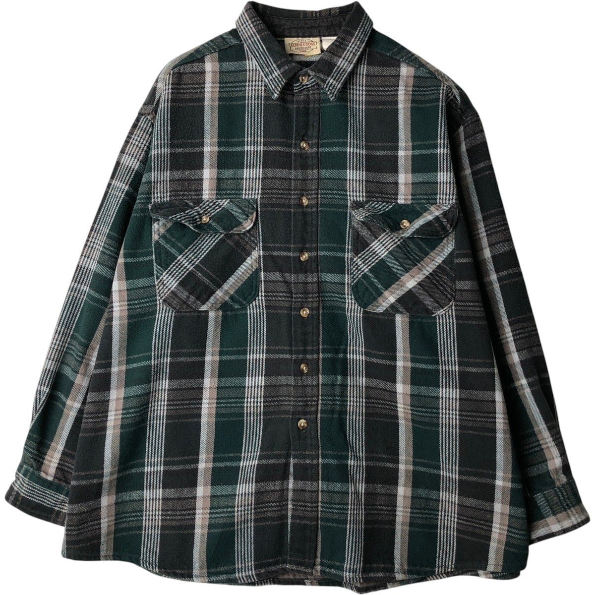古着 MIGHTY MAC 長袖 フランネルチェックシャツ USA製 メンズXL相当