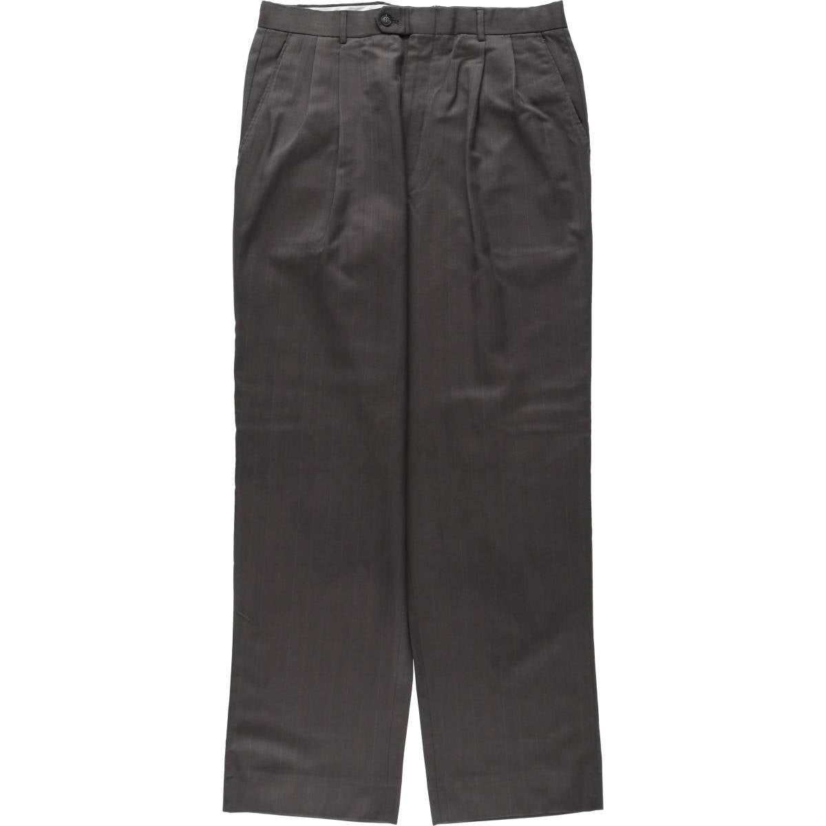 古着 Zanella チェック柄 ツータック スラックス ワイドパンツ