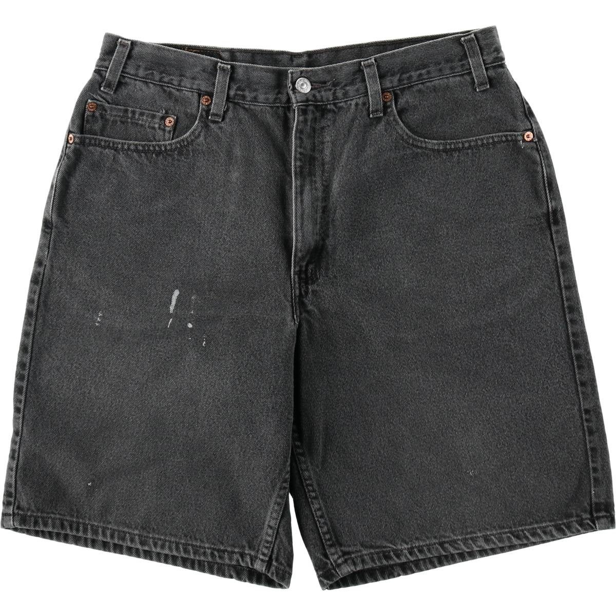 リーバイス　550 ブラック　ショートパンツ　USA製　W34 古着 リーバイス Levis 550 ブラックデニムショーツ ショートパンツ