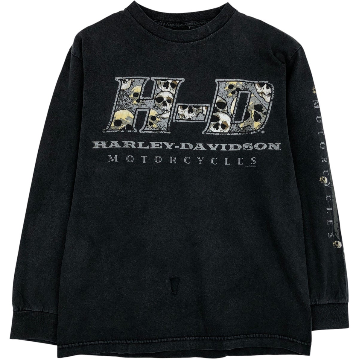 古着 ハーレーダビッドソン Harley-Davidson ドクロ柄 スカル柄 ロング