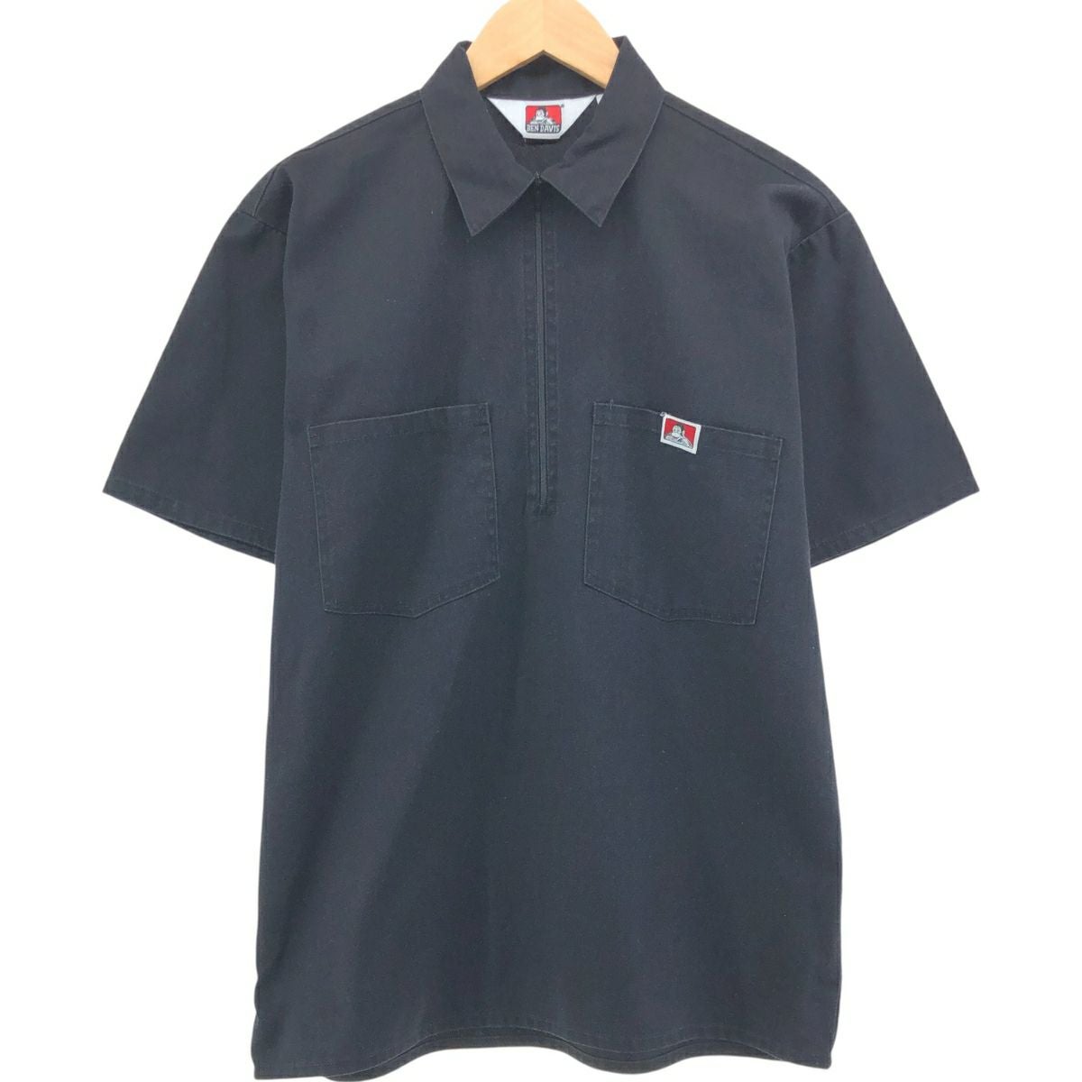 古着 90年代 ベンデイビス BEN DAVIS ハーフジップ 半袖 ワークシャツ