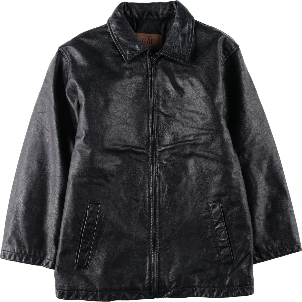 古着 ギャップ GAP FINE LEATHER スイングトップタイプ 中綿入り
