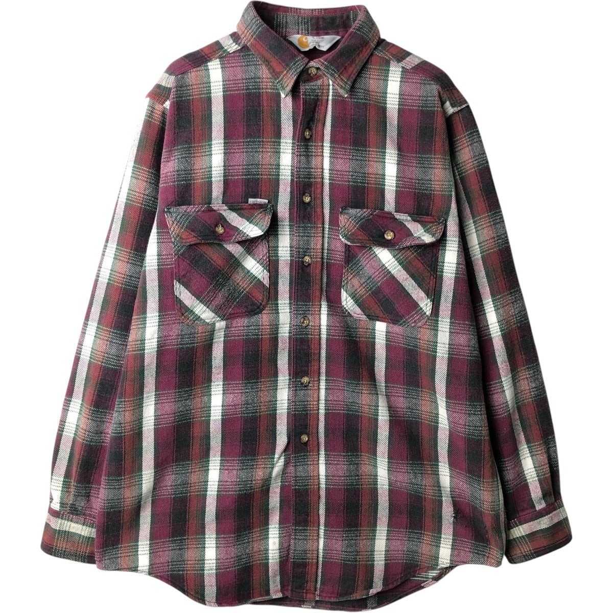 古着 90年代 カーハート Carhartt オンブレチェック 長袖 フランネル