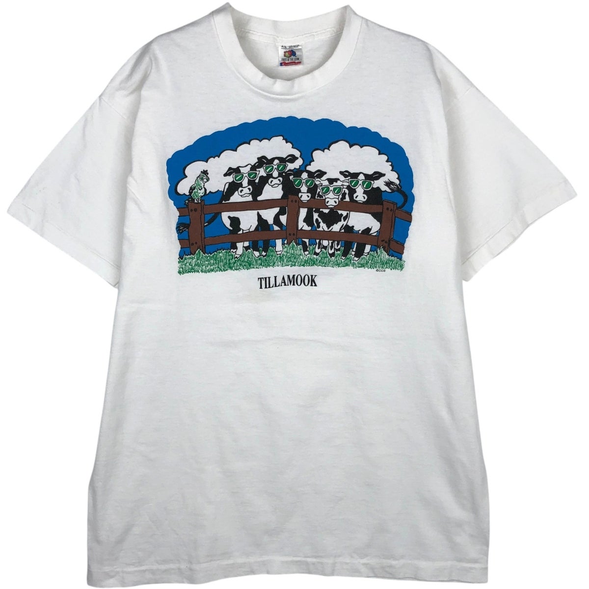 古着 90年代 フルーツオブザルーム FRUIT OF THE LOOM 牛柄 プリントT