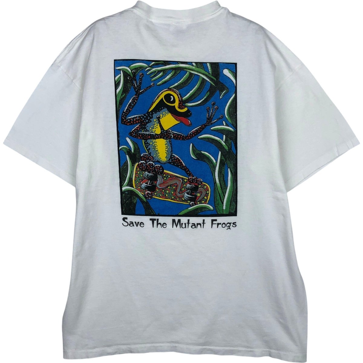 古着 90年代 アンビル Anvil カエル柄 プリントTシャツ USA製 メンズXL