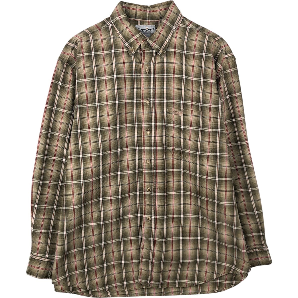 古着 カーハート Carhartt チェック柄 長袖 ボタンダウン ワークシャツ