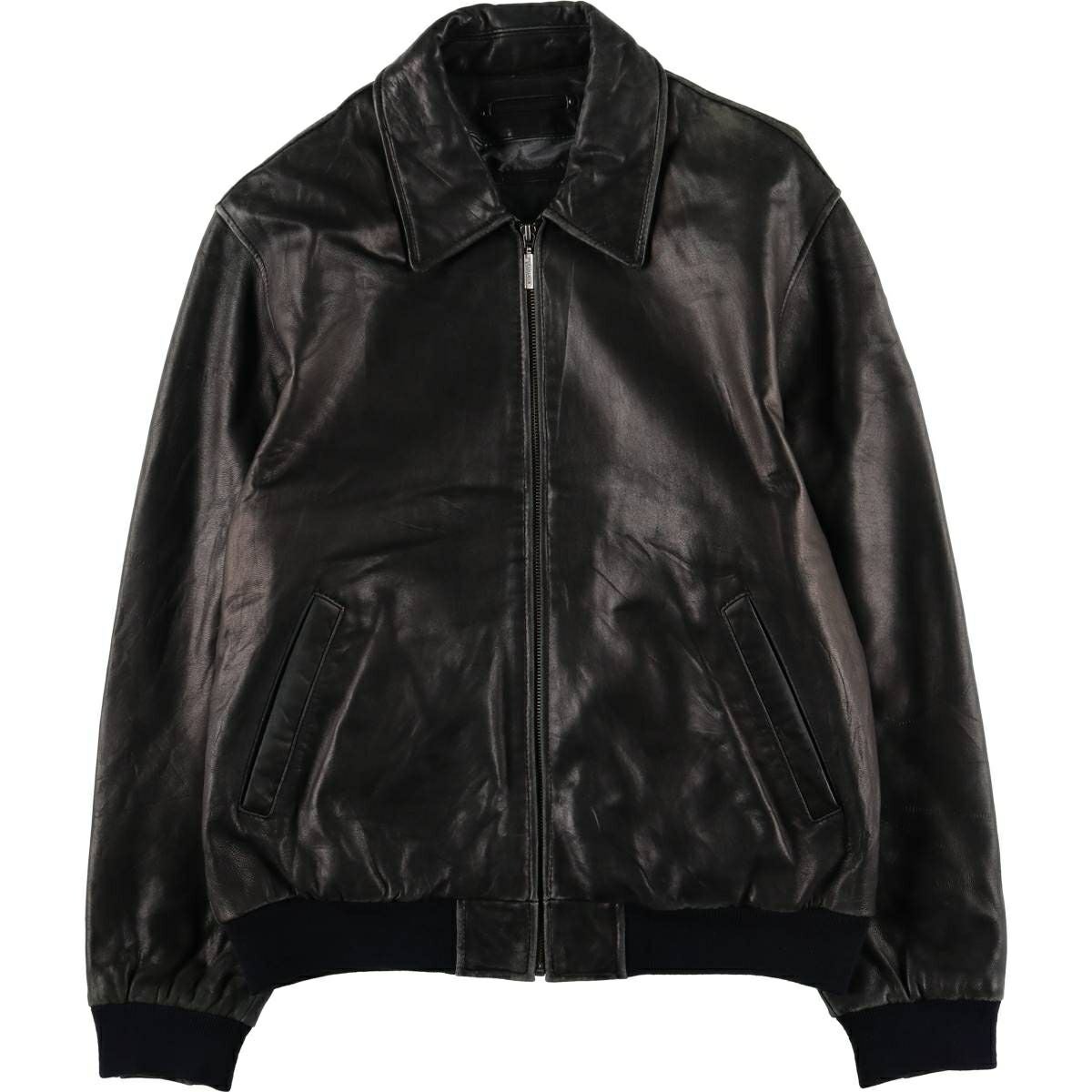古着 WEATHERPROOF スイングトップタイプ レザーブルゾン メンズXL相当