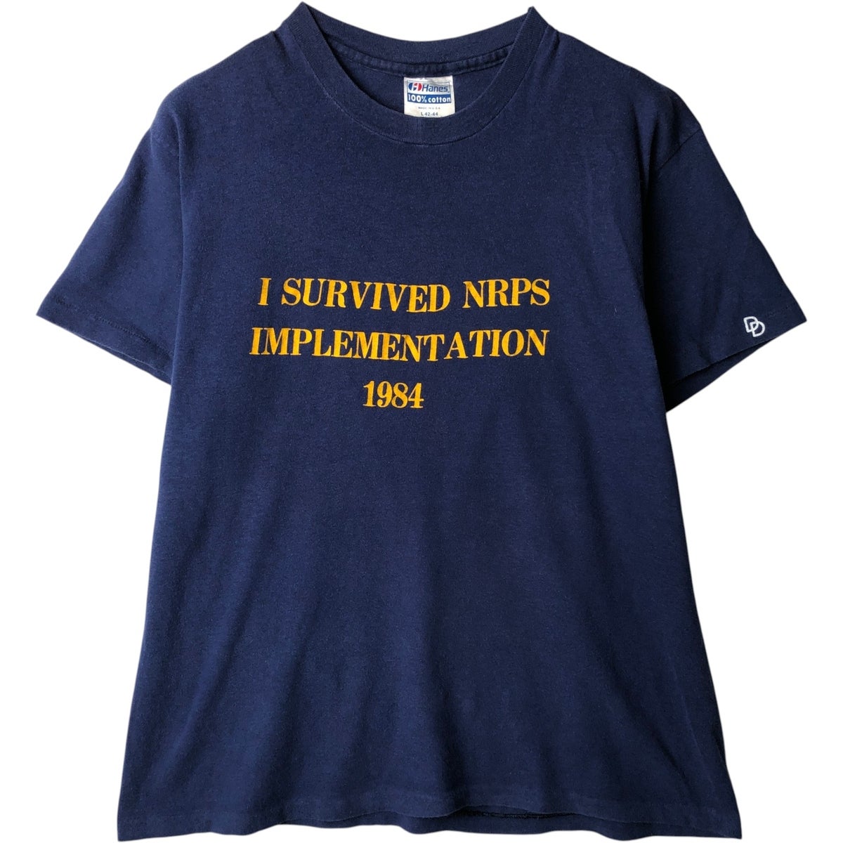 古着 80年代 ヘインズ Hanes POLY-COTTON 青タグ リンガーTシャツ