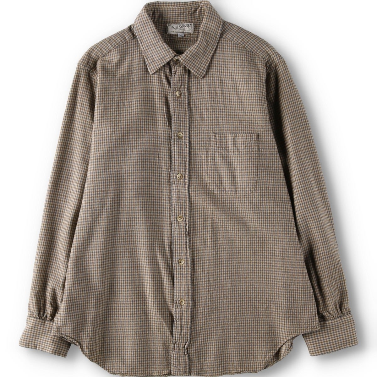 ☆美品☆Paul Stuart ウールジャケット メンズ チェック柄 2つボタン 古着 ポールスチュアート Paul Stuart チェック柄 コットン×ウール