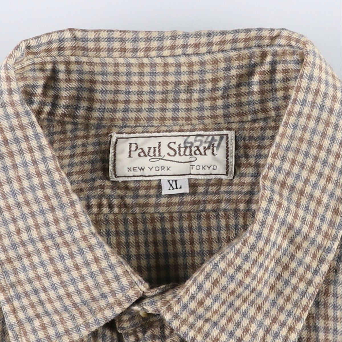 古着 ポールスチュアート Paul Stuart チェック柄 コットン×ウール
