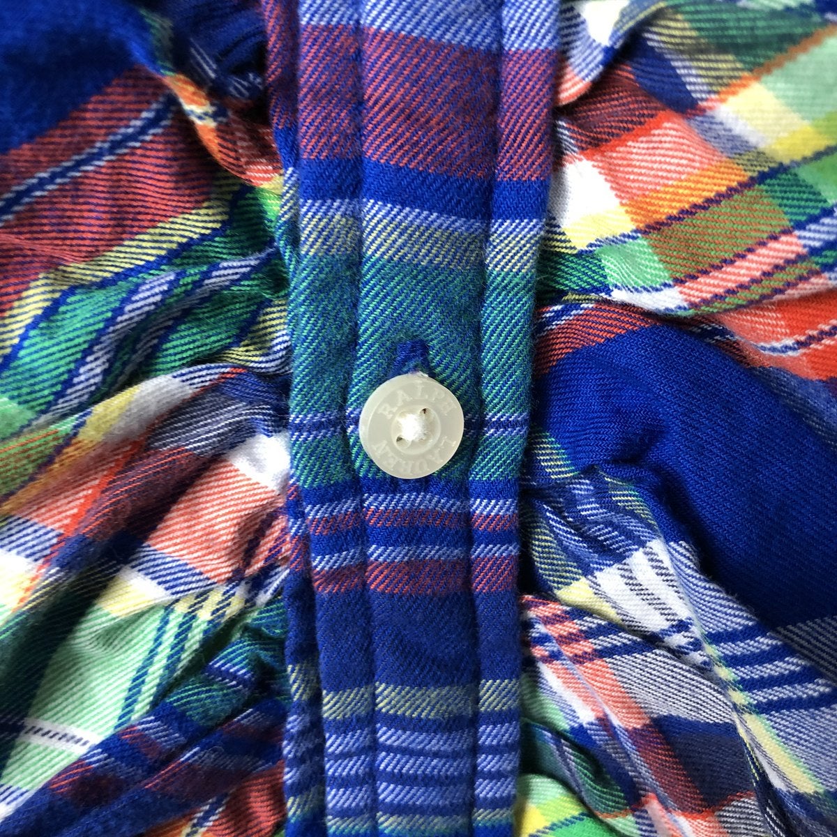 古着 ラルフローレン Ralph Lauren フリル 長袖 コットンチェック