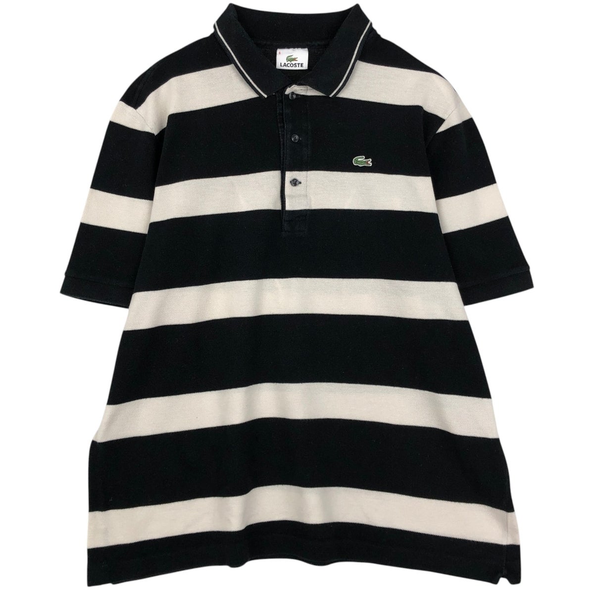 古着 ラコステ LACOSTE 長袖 ボーダー ポロシャツ 6 メンズXL相当