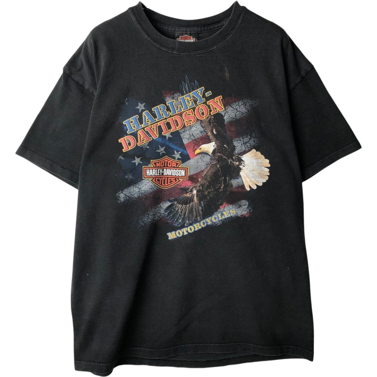 古着 ハーレーダビッドソン Harley-Davidson 鷲柄 イーグル柄 星条旗柄