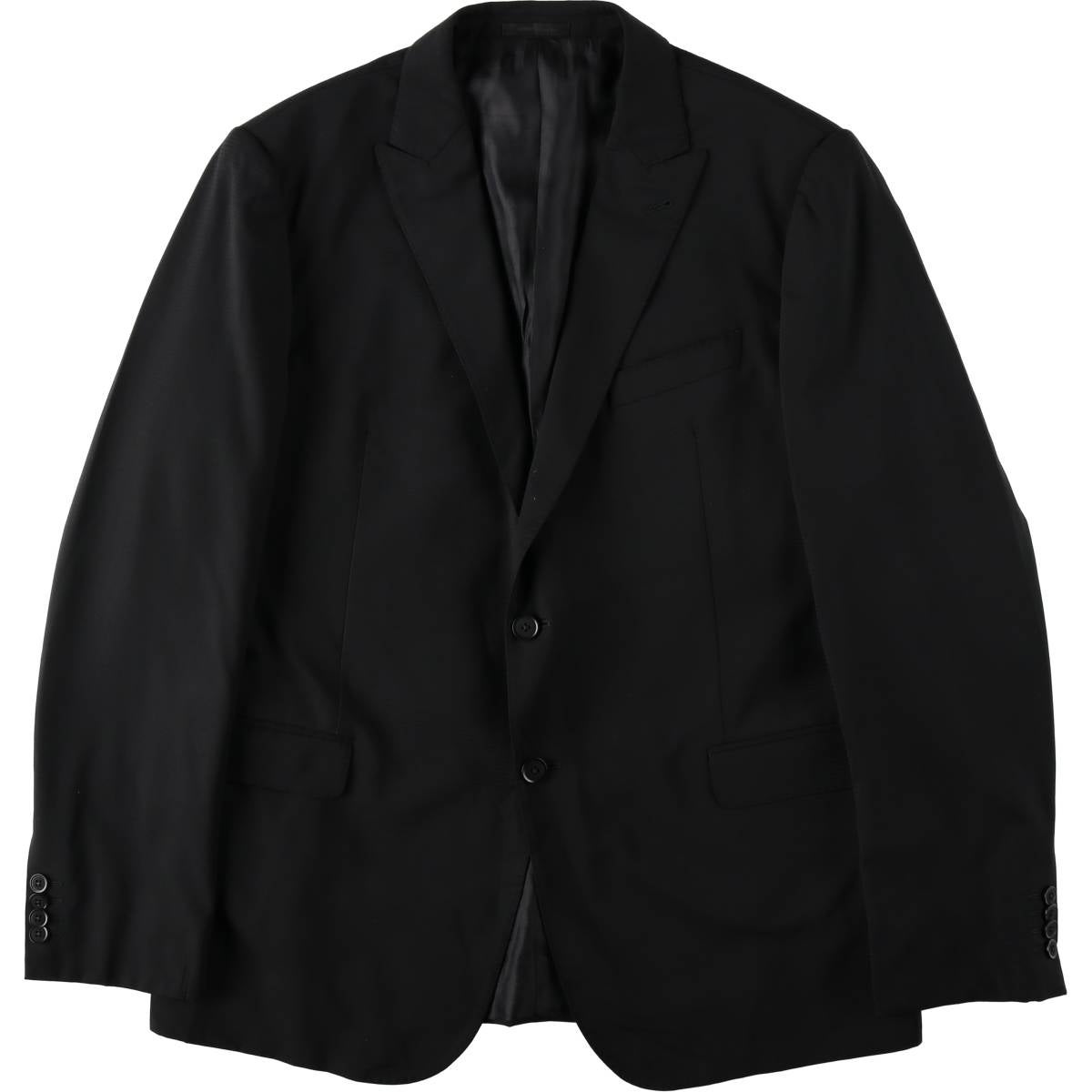 GIORGIO ARMANI ストライプテーラードジャケット　ドット春夏　42黒 古着 ジョルジオアルマーニ Giorgio Armani ARMANI COLLEZIONI