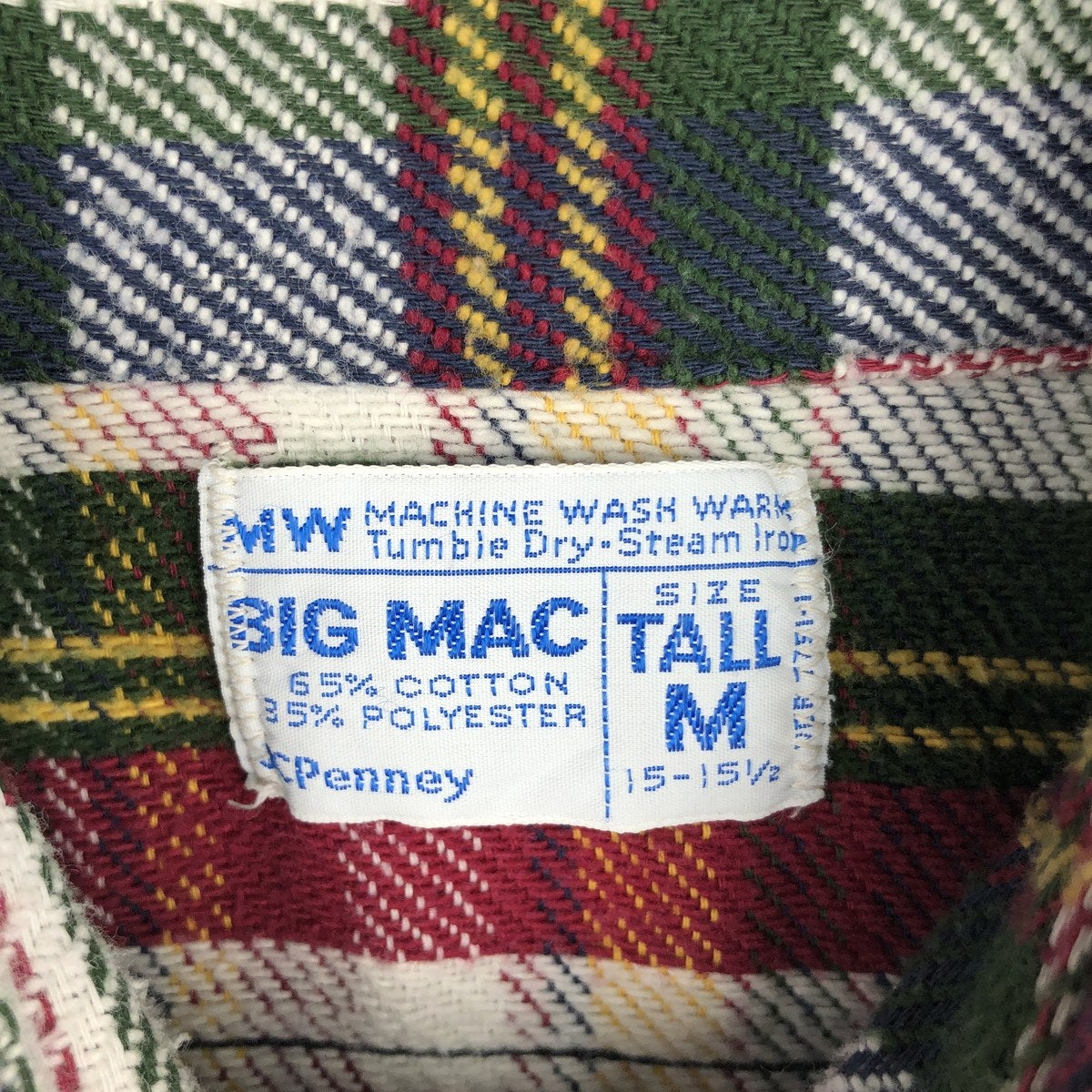古着 70年代 ビッグマック BIG MAC JCPenny 長袖 フランネルチェックシャツ メンズM相当 ヴィンテージ/evb034439 古着 70年代 ビッグマック BIG MAC JCPenny 長袖 フランネルチェック
