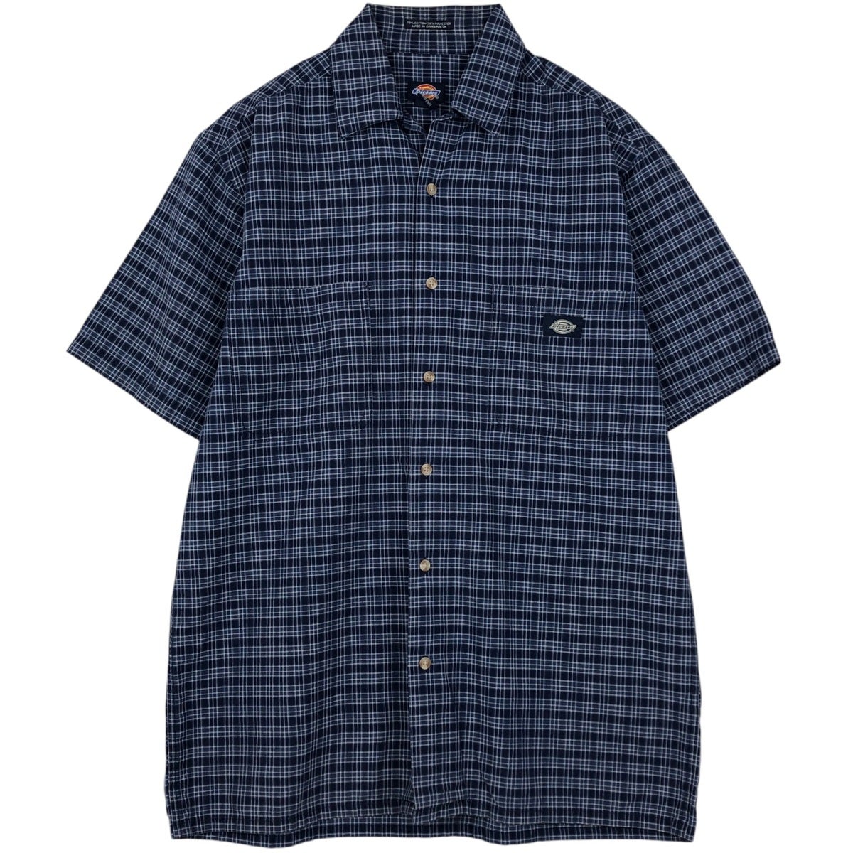 古着 ディッキーズ Dickies チェック柄 半袖 ワークシャツ ボックス
