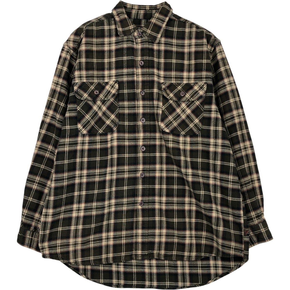 古着 MOOSE CREEK チェック柄 長袖 フランネルチェックシャツ メンズL