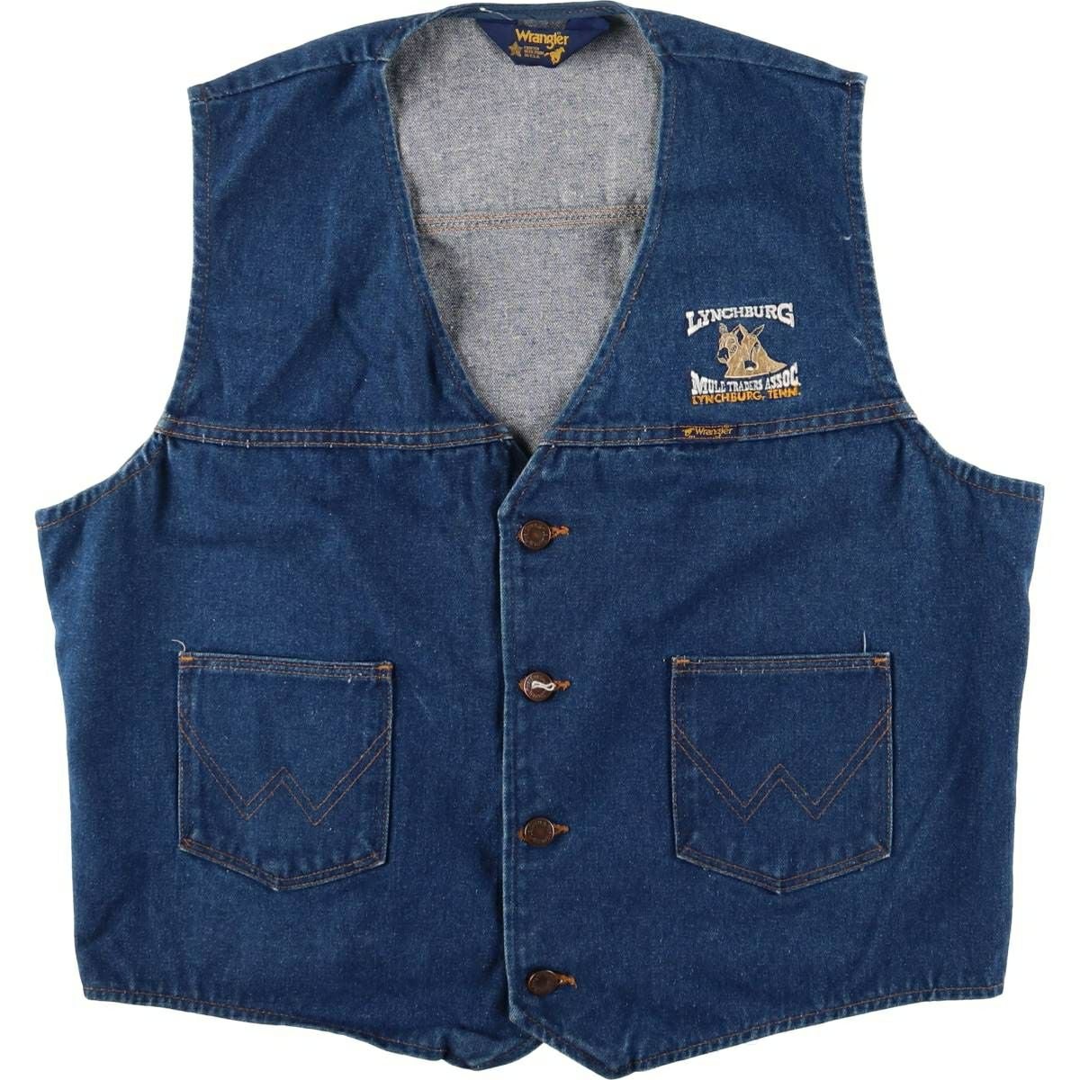 古着 70年代～ ラングラー Wrangler デニムベスト USA製 メンズL相当