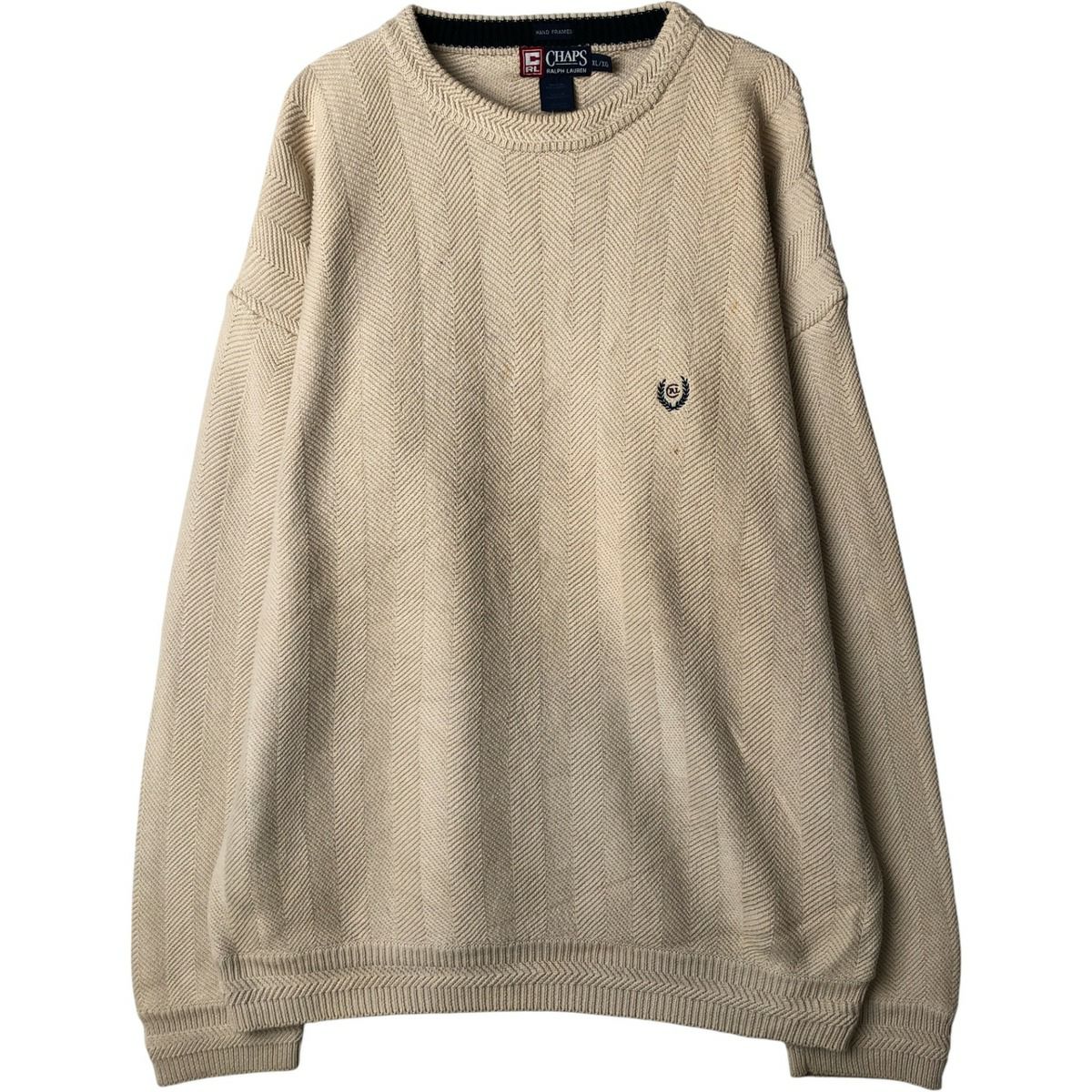 古着 80年代 ラルフローレン Ralph Lauren CHAPS チャップス リブ編み