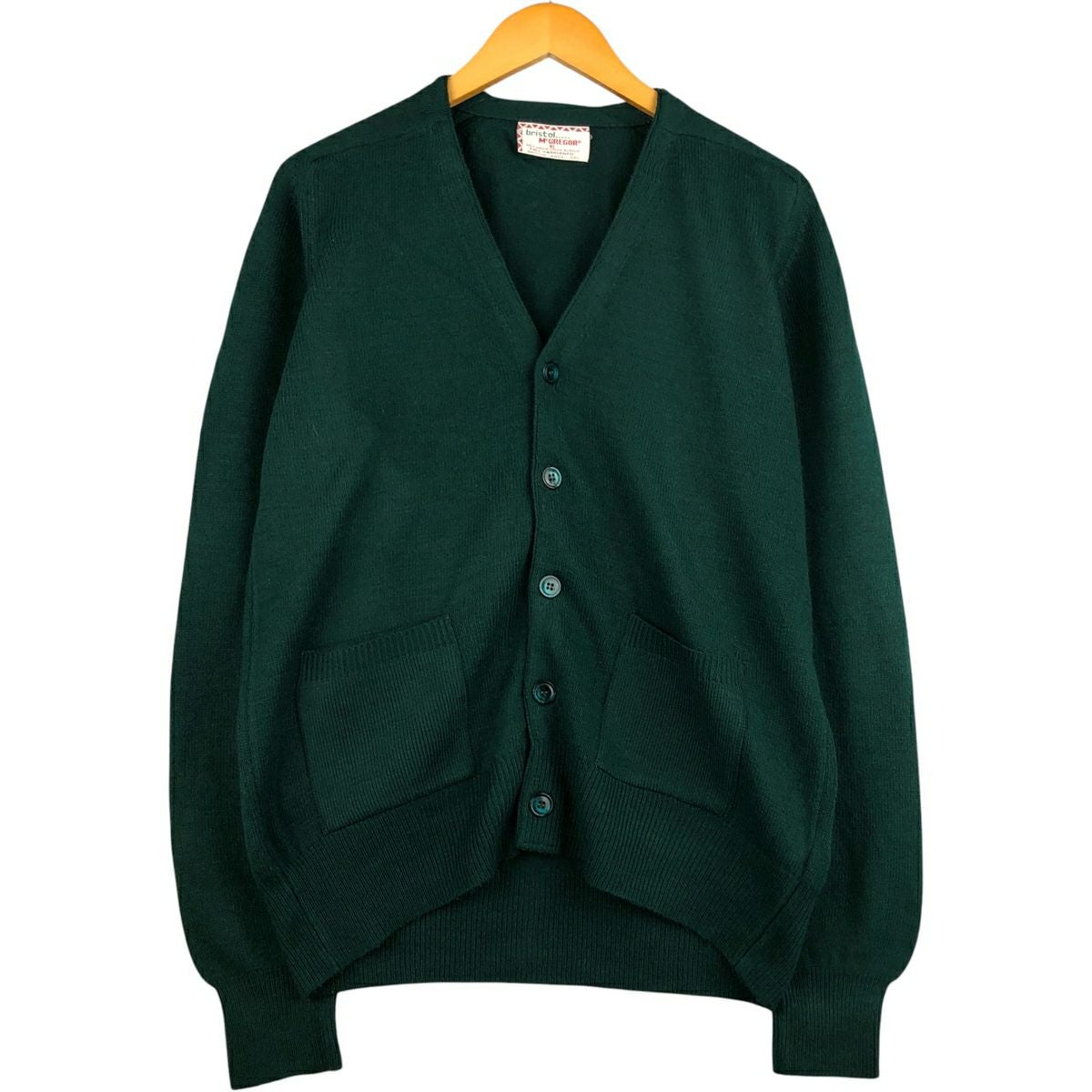 古着 70年代 Jockey モヘア混 アクリルニットカーディガン メンズM相当