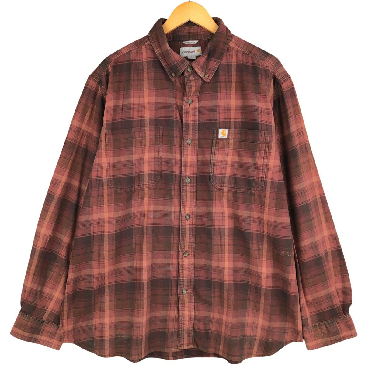 古着 カーハート Carhartt 長袖 ボタンダウン ワークシャツ メンズXL