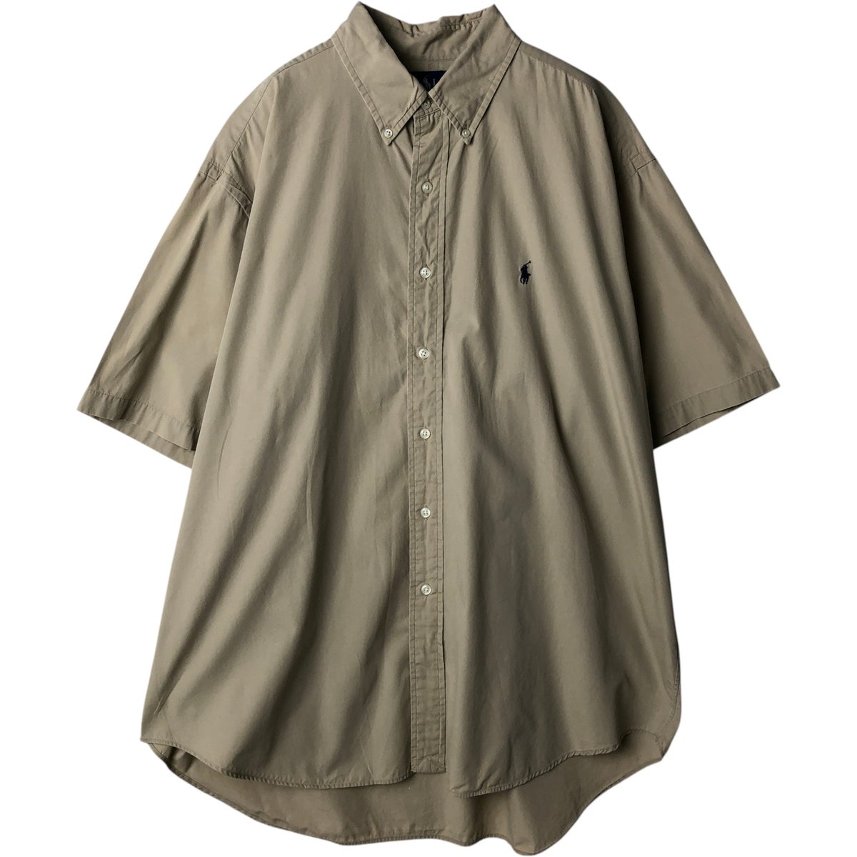 ラルフローレン リネン100% 半袖シャツ BLAKE ビッグサイズ LL 古着 ラルフローレン Ralph Lauren BLAKE 半袖 リネン ボタンダウン