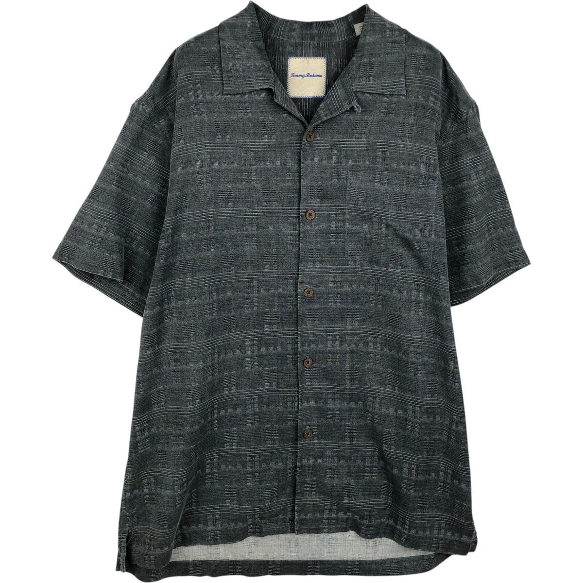 古着 トミーバハマ Tommy Bahama 総柄 半袖 オープンカラー シルク