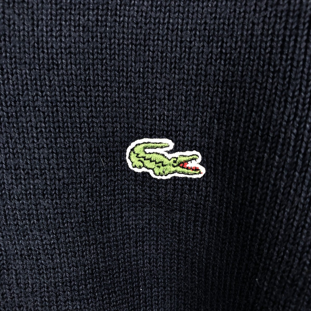 古着 ラコステ LACOSTE Vネック コットン×アクリルニットセーター 7