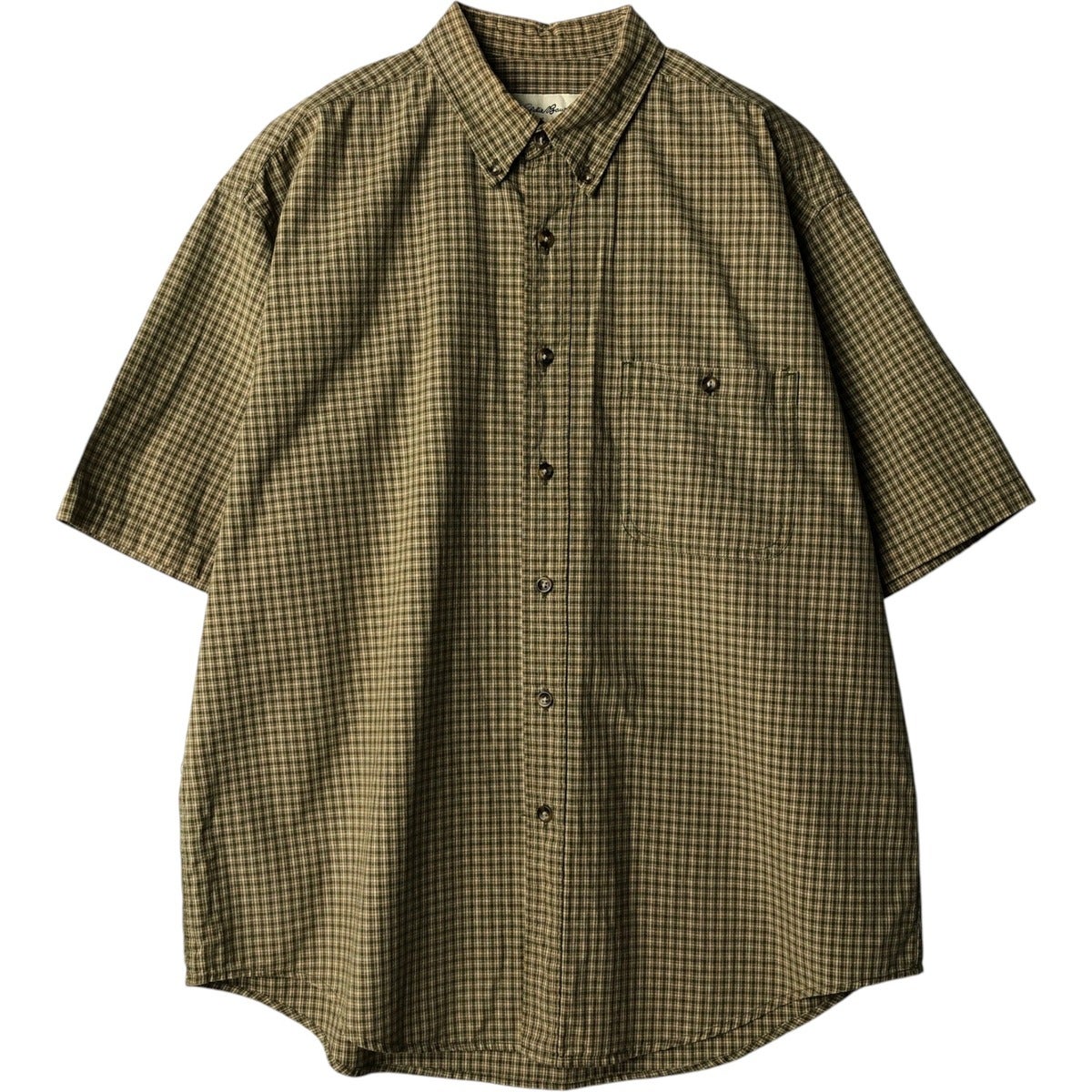 古着 70～80年代 エディーバウアー Eddie Bauer 黒タグ 半袖 ボタン