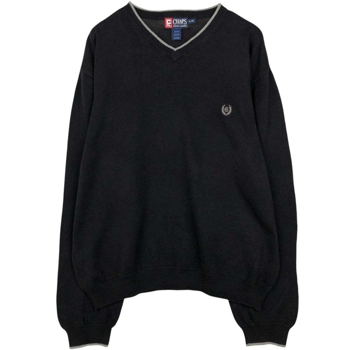 古着 ラルフローレン Ralph Lauren CHAPS チャップス Vネック コットン