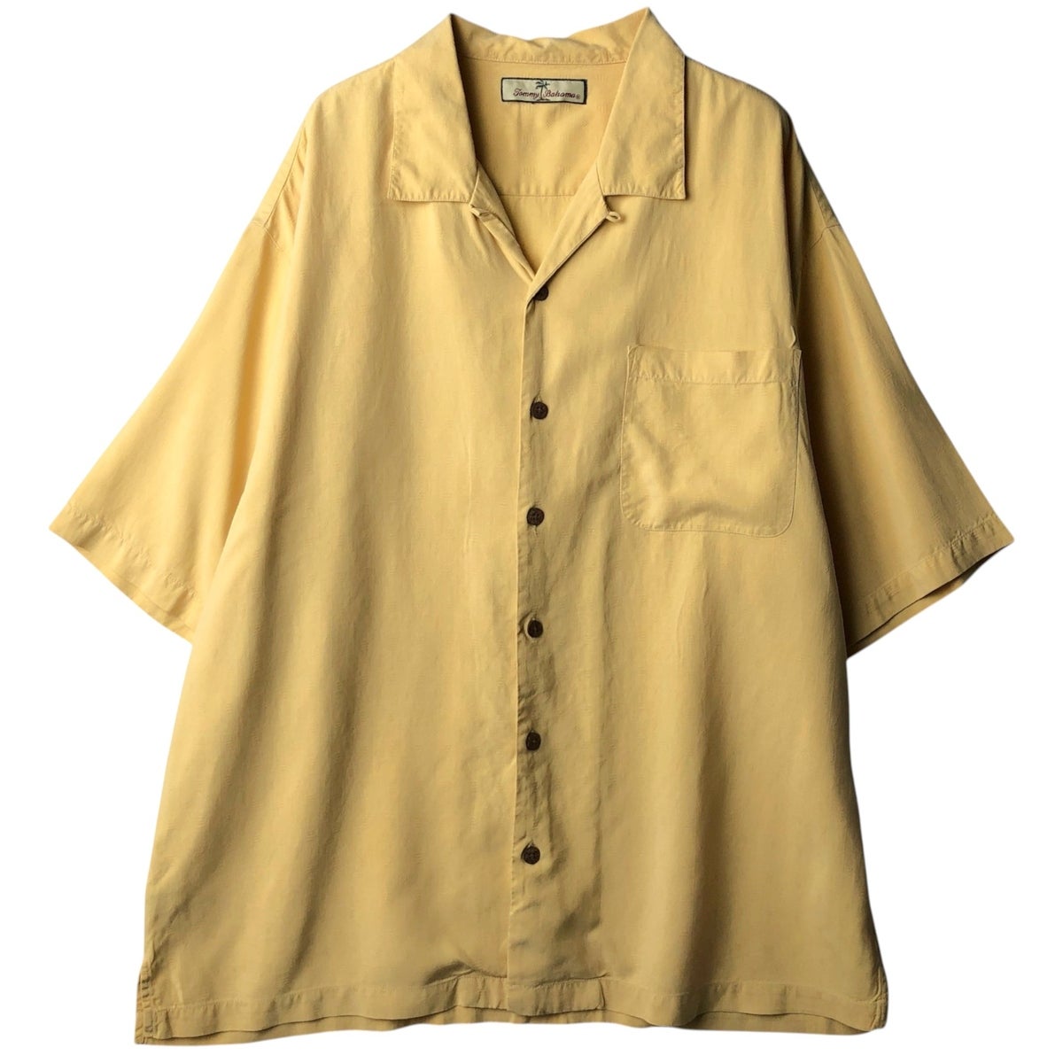 古着 トミーバハマ Tommy Bahama 総柄 半袖 オープンカラー シルク