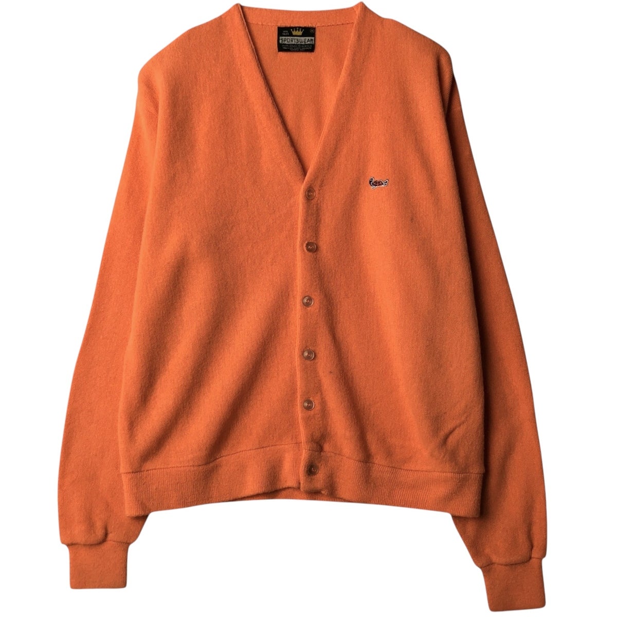 70s jc penney アクリルニットカーディガン ブラック 短丈 古着屋 古着 70年代 SPORTSWEAR アクリルニットカーディガン メンズXL相当