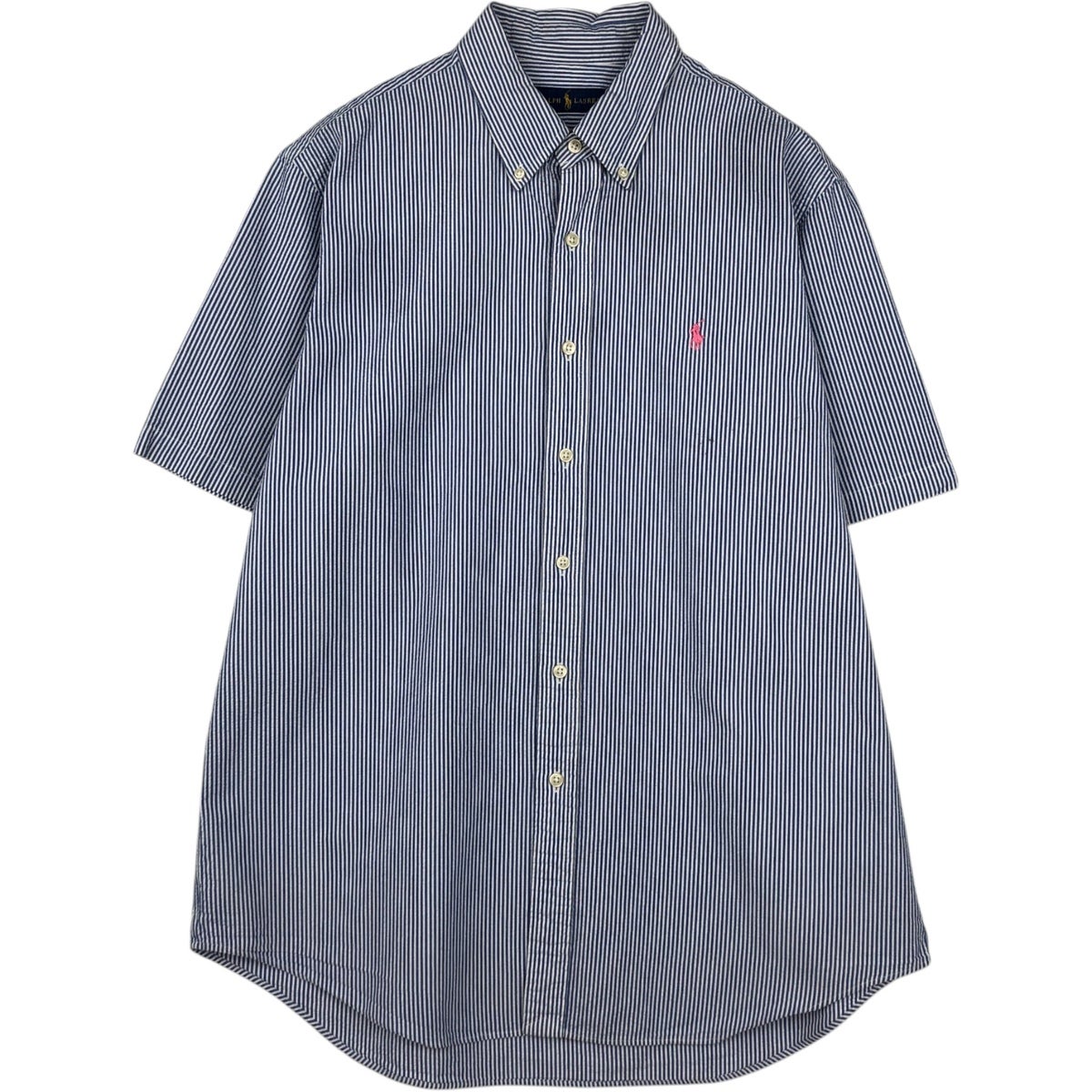 古着 ラルフローレン Ralph Lauren シアサッカー 半袖 ボタンダウン