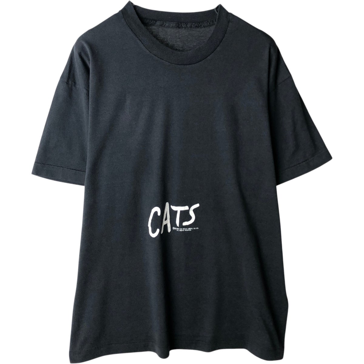 古着 80年代 CATS キャッツ ネコ柄 プリントTシャツ メンズXL相当
