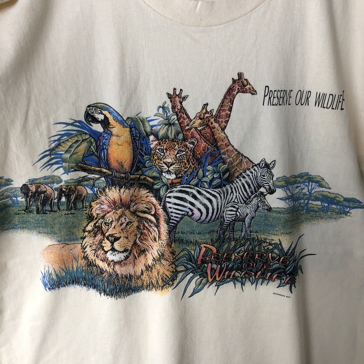 古着 90s アート アニマル USA Tシャツ VINTAGE A66 Vintage 90s World Wildlife Fund Animals Graphic T Artex USA Shirt