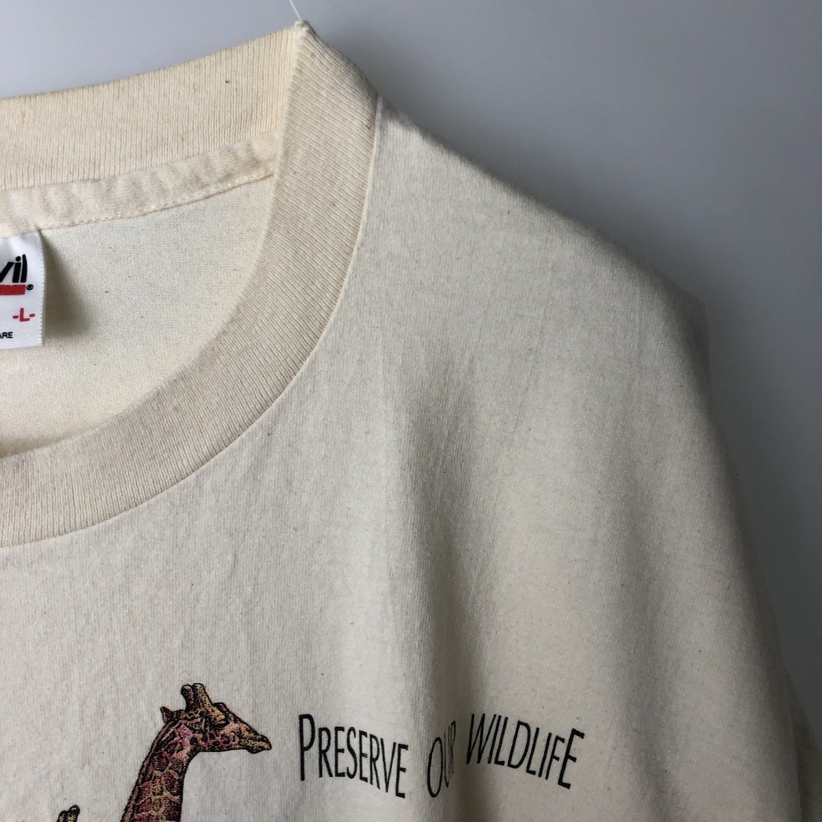 古着 90年代 アンビル Anvil アニマルTシャツ USA製 メンズL相当
