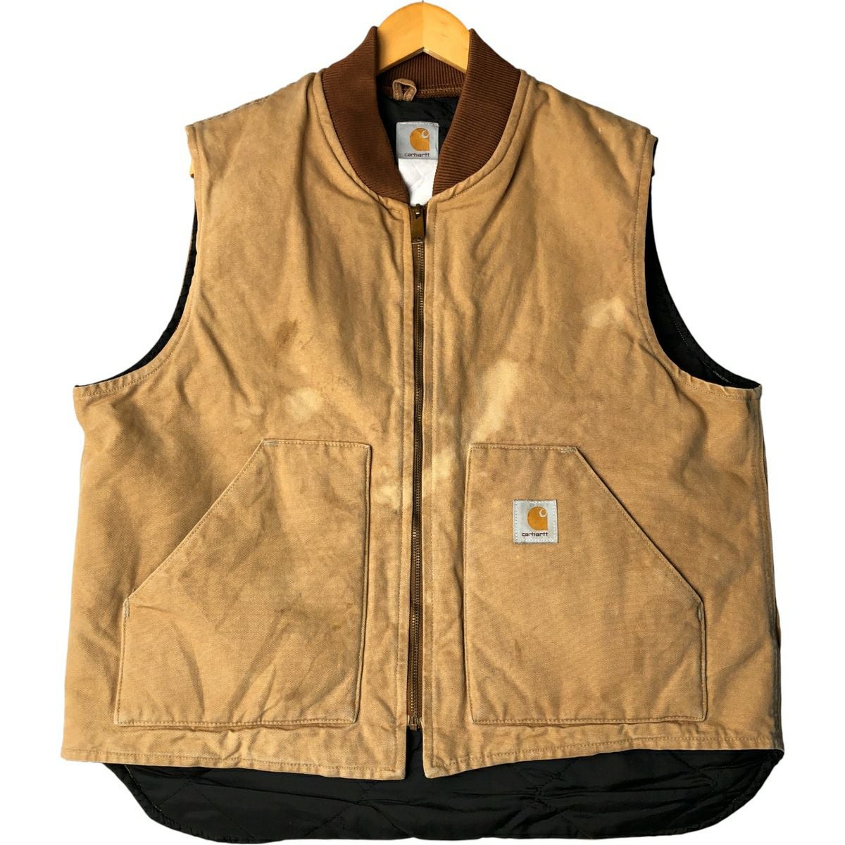 古着 カーハート Carhartt クラシックベスト ペイント 中綿入り ダック