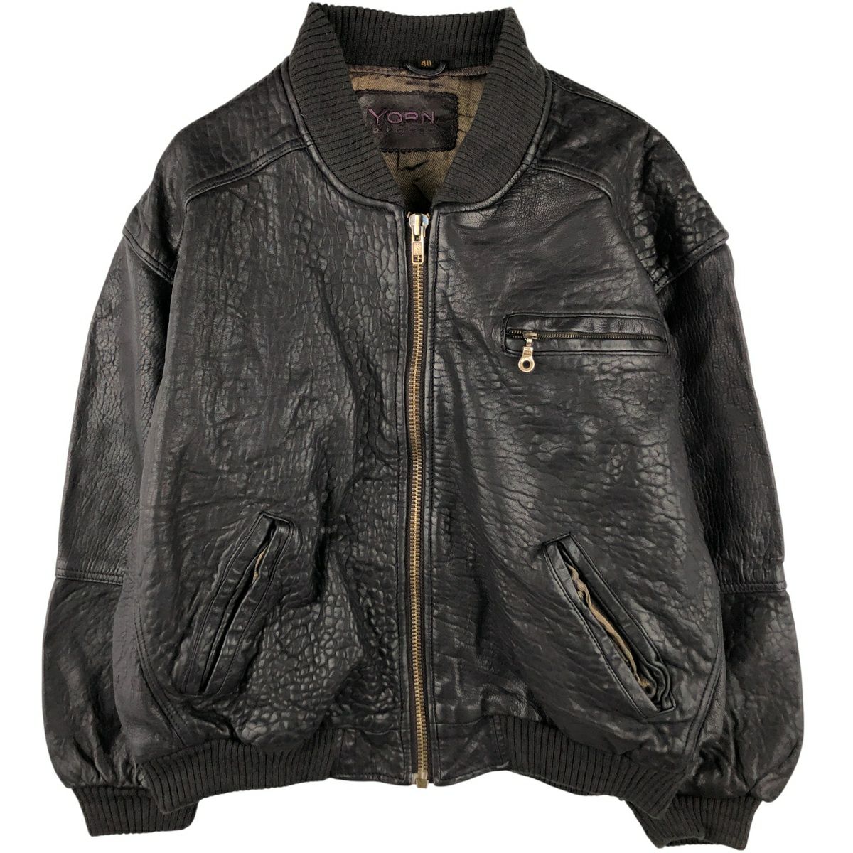 古着 80年代 YORN レザーブルゾン メンズM相当 ヴィンテージ