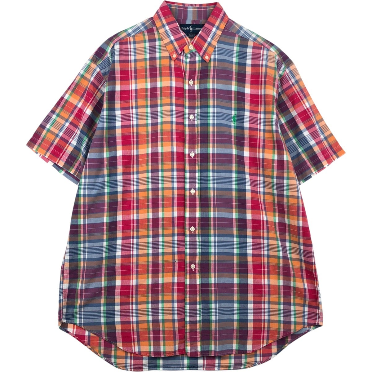 ポロ ラルフローレン パッチワーク ボタンダウンシャツ　Mサイズ 古着 ラルフローレン Ralph Lauren BLAKE パッチワーク 半袖 ボタン