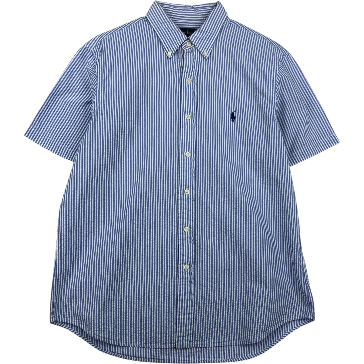 古着 ラルフローレン Ralph Lauren TILDEN シアサッカー 半袖 ボタン